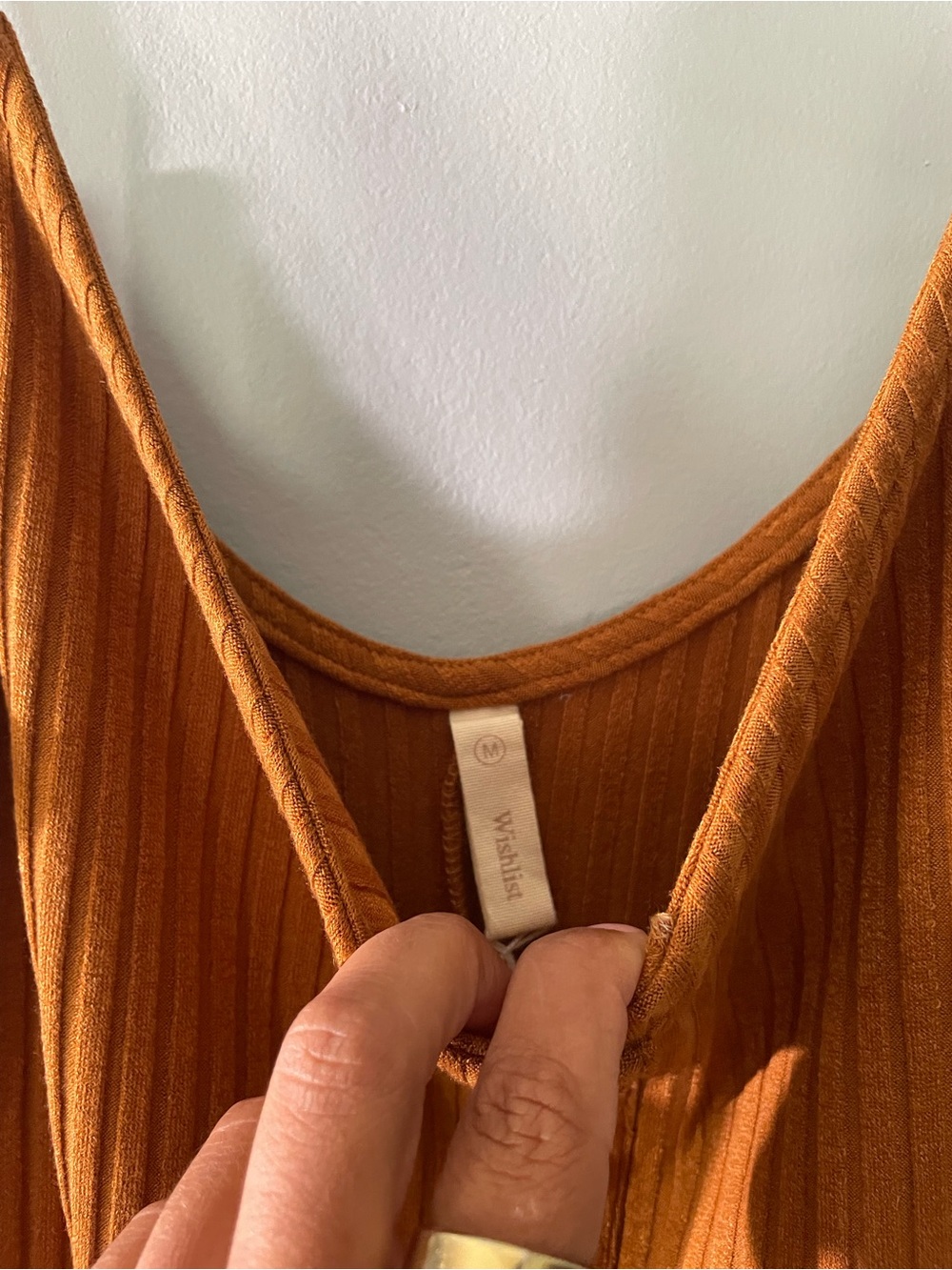 Wishlist Ribbed Button-Front Slip Dress in Brown - Picture 7 of 8